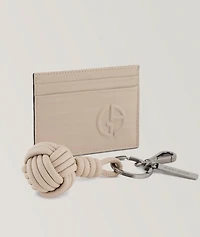 Two-Piece Leather Cardholder & Keyring Set