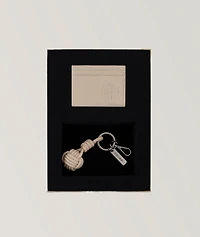 Two-Piece Leather Cardholder & Keyring Set