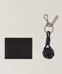 Two-Piece Nappa Leather Cardholder & Keyring Set