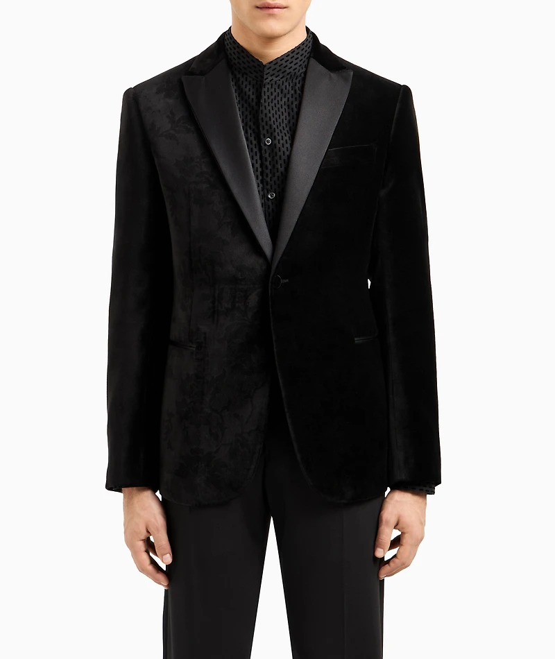 Embossed Velvet Tuxedo Jacket