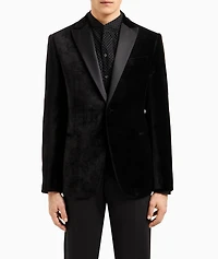 Embossed Velvet Tuxedo Jacket