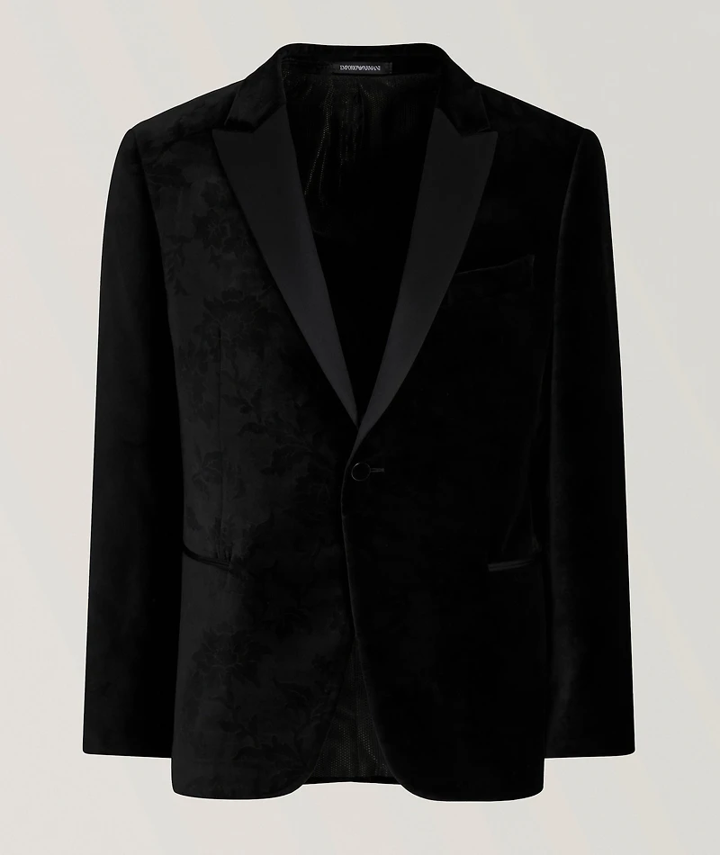 Embossed Velvet Tuxedo Jacket