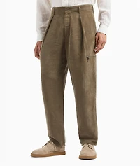 Single-Pleat Wide Leg Trousers