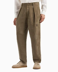 Single-Pleat Wide Leg Trousers
