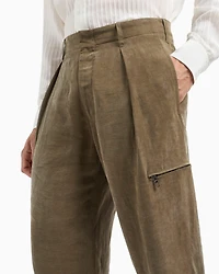 Single-Pleat Wide Leg Trousers