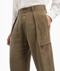 Single-Pleat Wide Leg Trousers