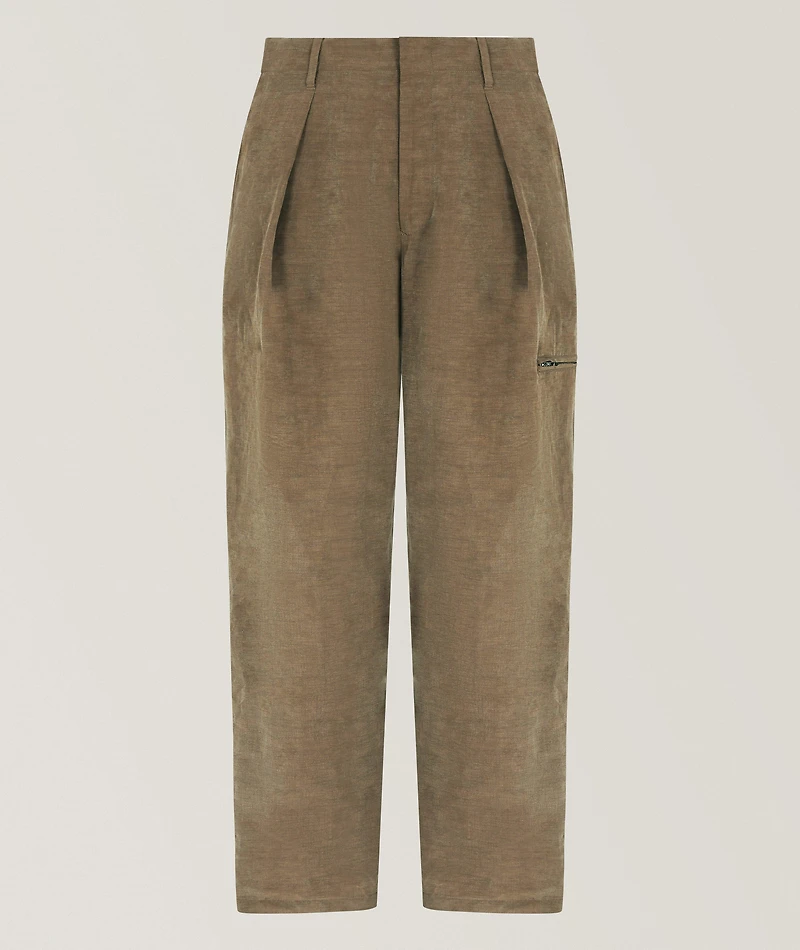 Single-Pleat Wide Leg Trousers