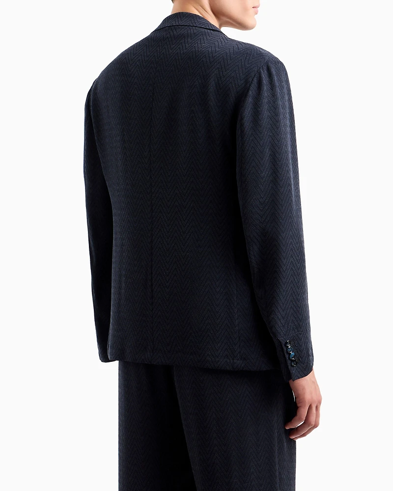 Single-Breasted Chevron Sport Jacket