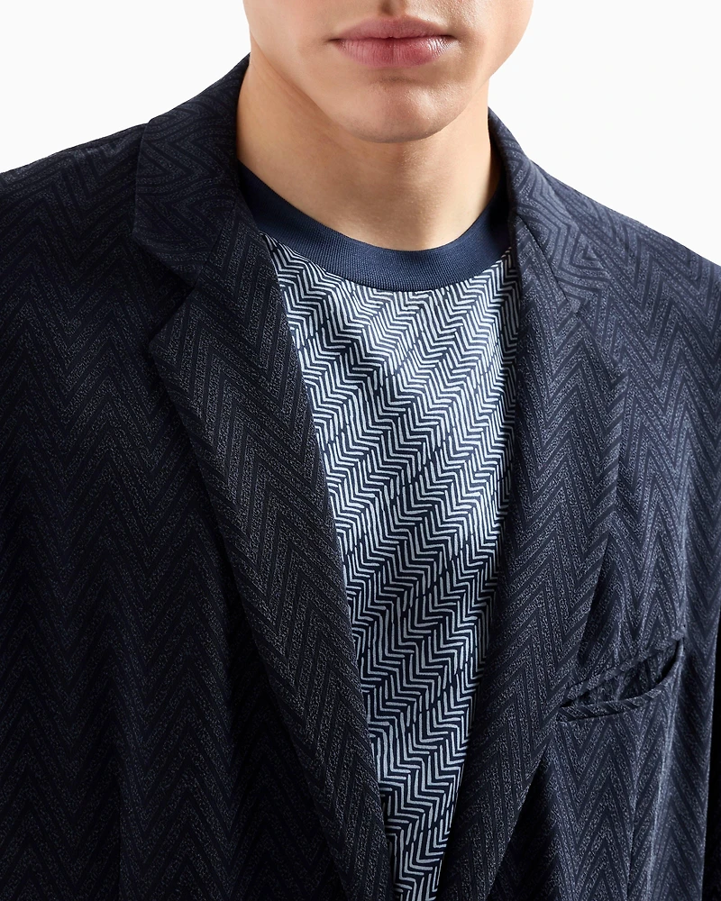 Single-Breasted Chevron Sport Jacket