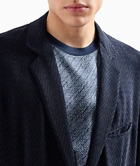 Single-Breasted Chevron Sport Jacket
