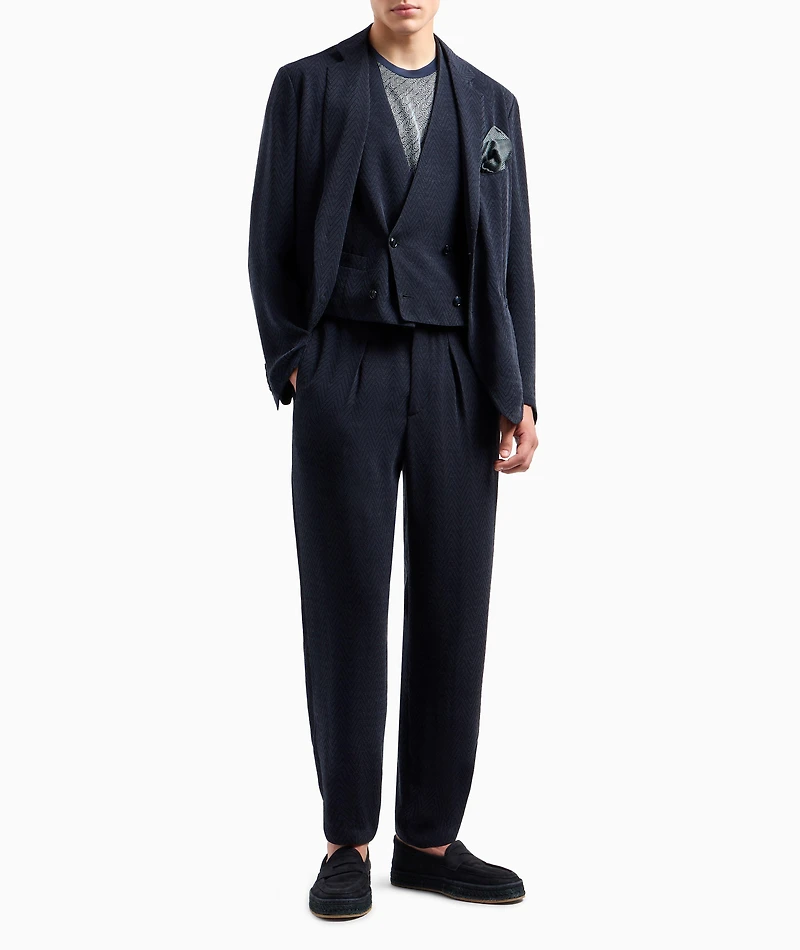Single-Breasted Chevron Sport Jacket