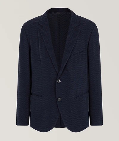 Single-Breasted Chevron Sport Jacket