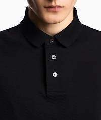 Textured Jacquard Cotton Jersey Polo