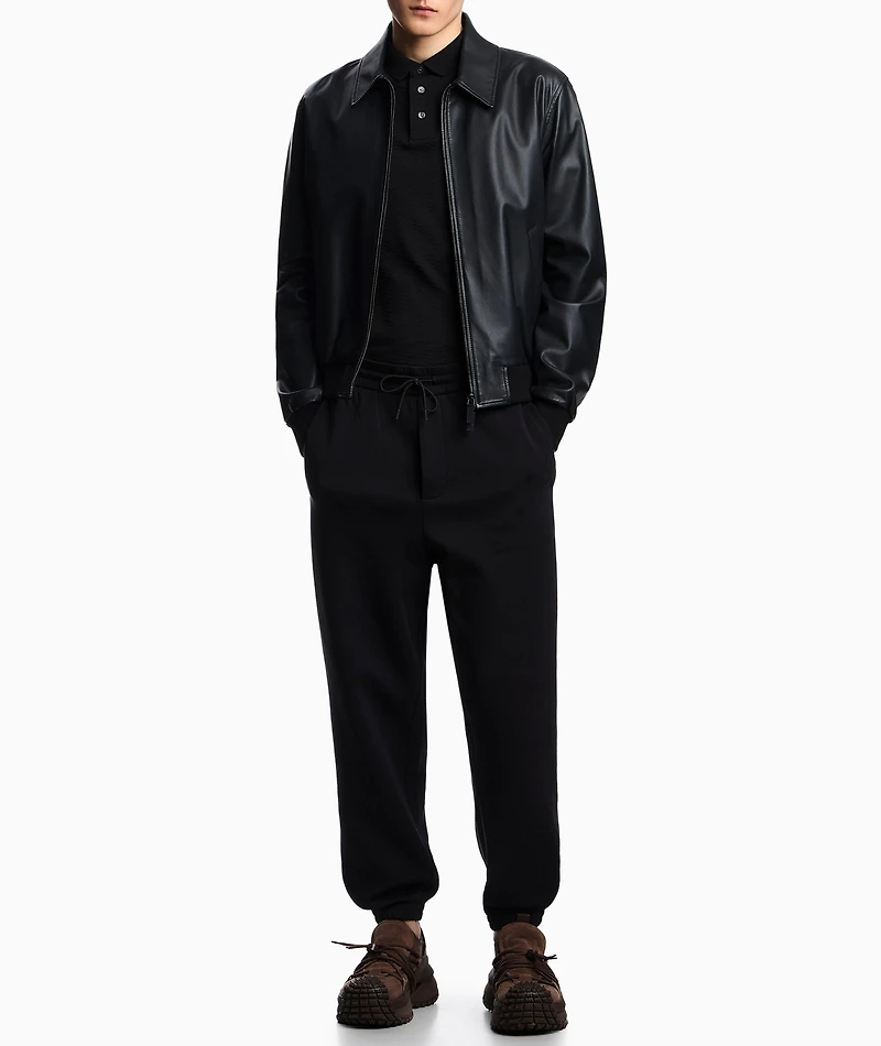 Textured Jacquard Cotton Jersey Polo