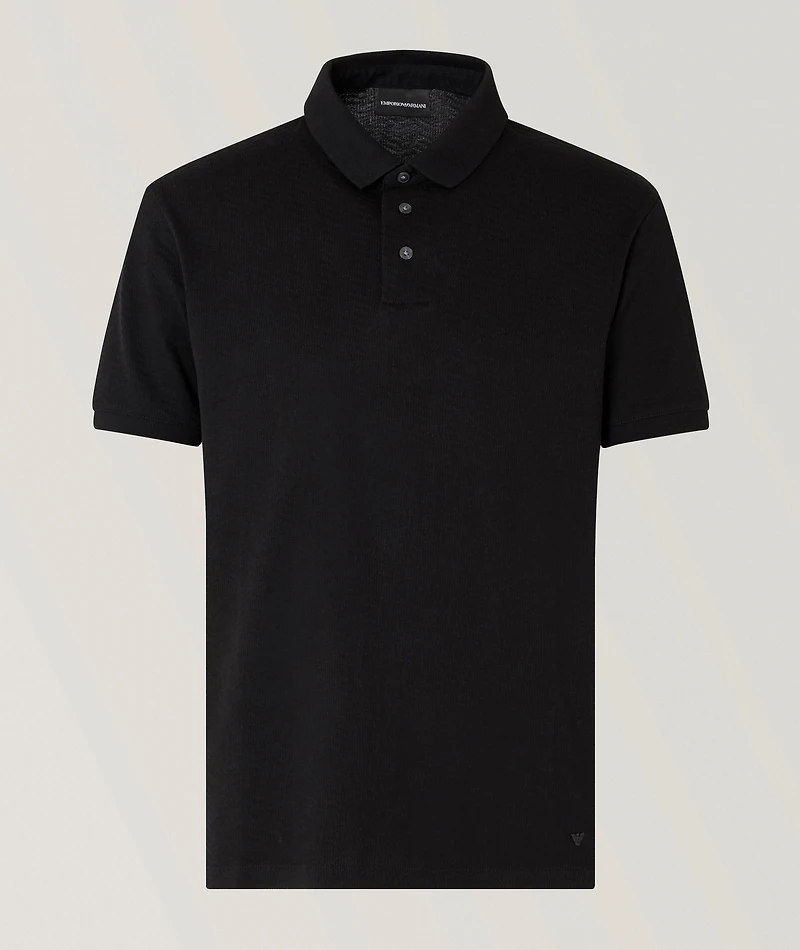 Textured Jacquard Cotton Jersey Polo