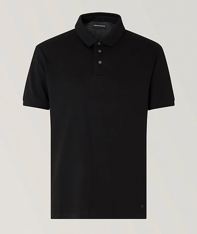 Textured Jacquard Cotton Jersey Polo