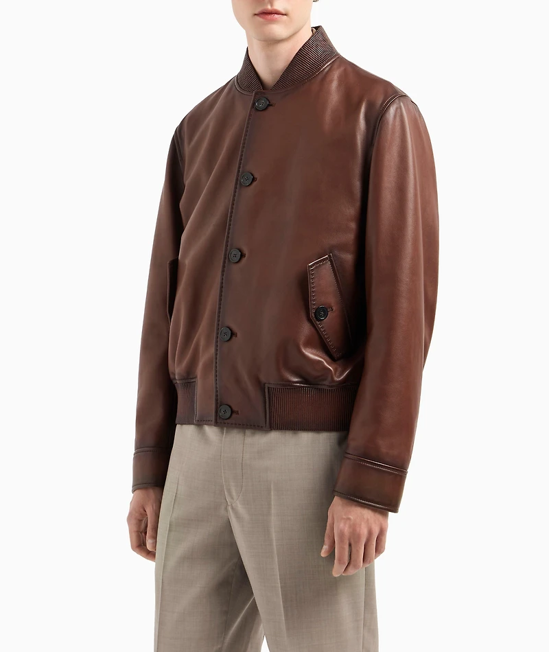 Nappa Leather Bomber Jacket