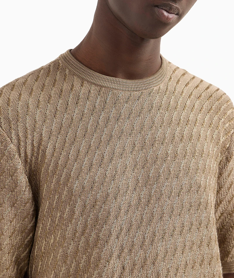 Two-Tone Jacquard Sweater