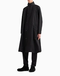 Wool-Silk Technical Canvas Trench Coat