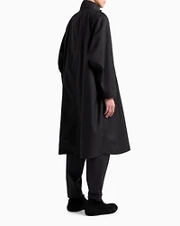 Wool-Silk Technical Canvas Trench Coat