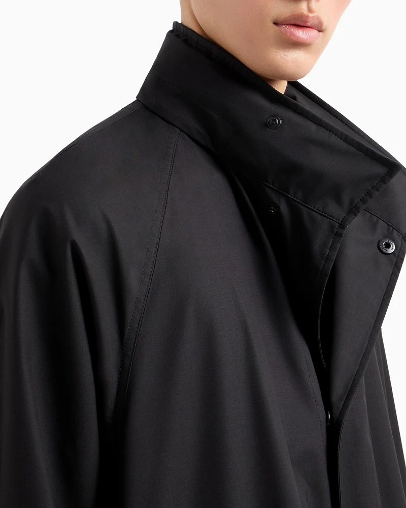 Wool-Silk Technical Canvas Trench Coat