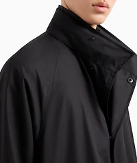 Wool-Silk Technical Canvas Trench Coat