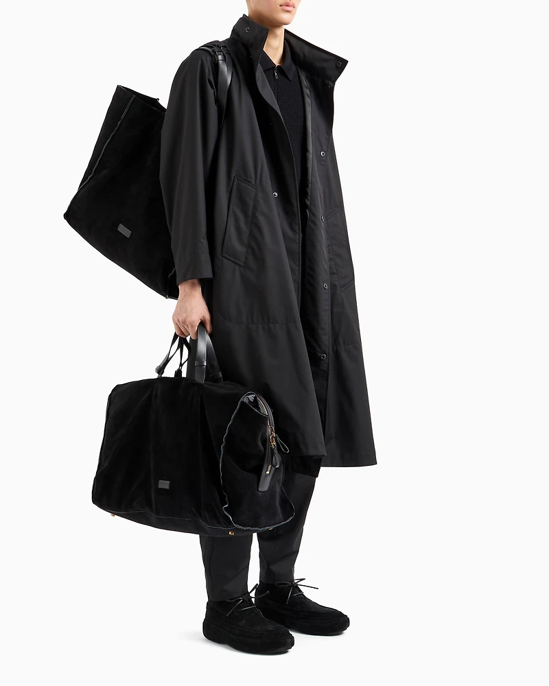 Wool-Silk Technical Canvas Trench Coat
