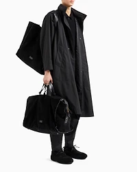 Wool-Silk Technical Canvas Trench Coat