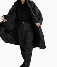 Wool-Silk Technical Canvas Trench Coat