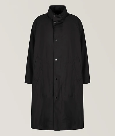 Wool-Silk Technical Canvas Trench Coat