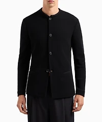 Wool-Blend Macro-Piqué Jacket