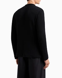 Wool-Blend Macro-Piqué Jacket