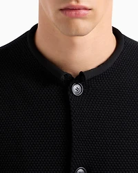 Wool-Blend Macro-Piqué Jacket