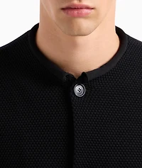 Wool-Blend Macro-Piqué Jacket