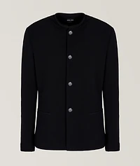 Wool-Blend Macro-Piqué Jacket