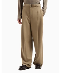 Superfine Tropical Wool Pleated Dress Pants