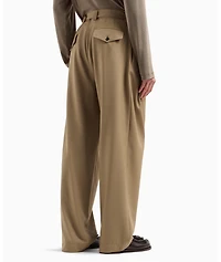 Superfine Tropical Wool Pleated Dress Pants
