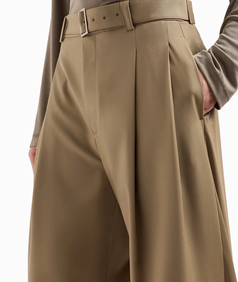 Superfine Tropical Wool Pleated Dress Pants
