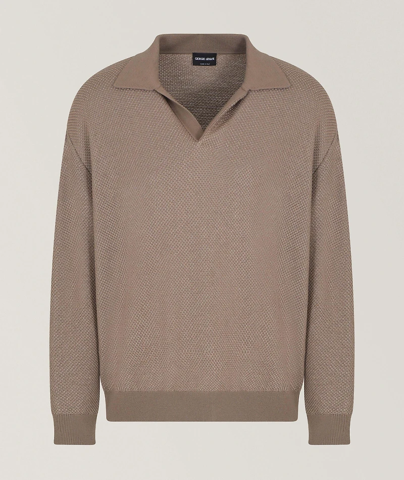 Micro-Jacquard Virgin Wool-Blend Sweater
