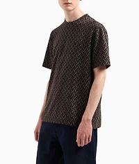 Jacquard Cotton Crewneck T-Shirt