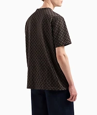 Jacquard Cotton Crewneck T-Shirt