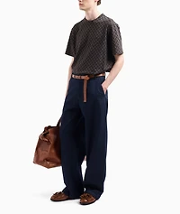 Jacquard Cotton Crewneck T-Shirt