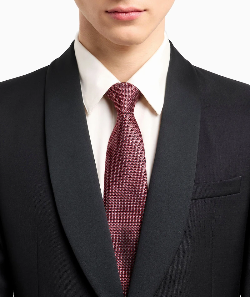 Geometric Jacquard Silk Tie