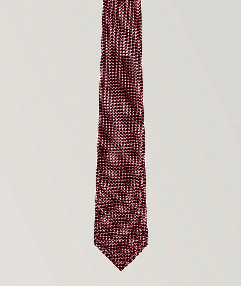 Geometric Jacquard Silk Tie