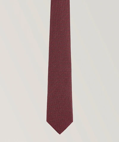 Geometric Jacquard Silk Tie