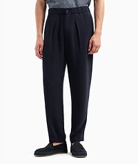 Chevron Jacquard Single-Pleat Pants