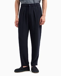 Chevron Jacquard Single-Pleat Pants