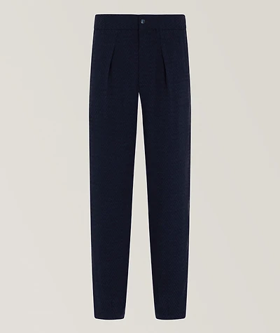 Chevron Jacquard Single-Pleat Pants