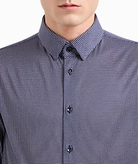 Micro-Check Cotton Dress Shirt