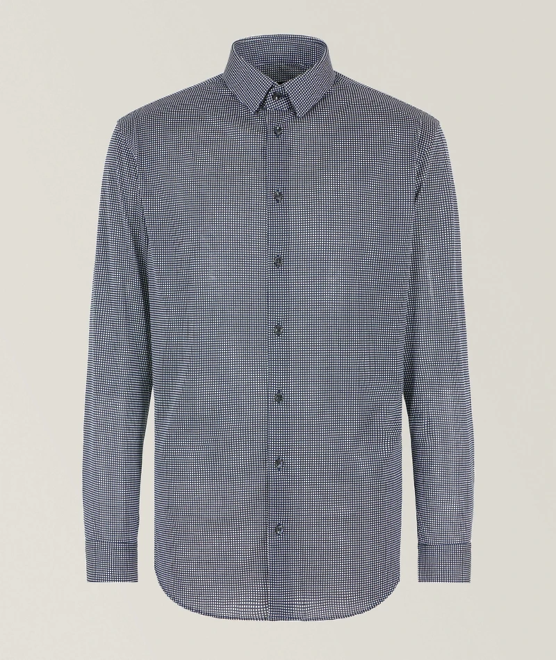 Micro-Check Cotton Dress Shirt